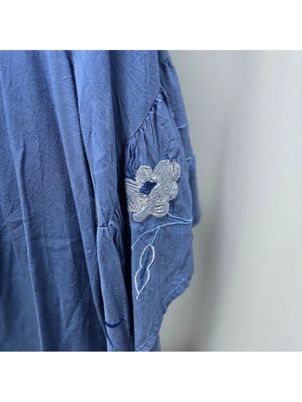 Unique Spectrum Indigo Ruffle Blouse - Picture 2 of 9
